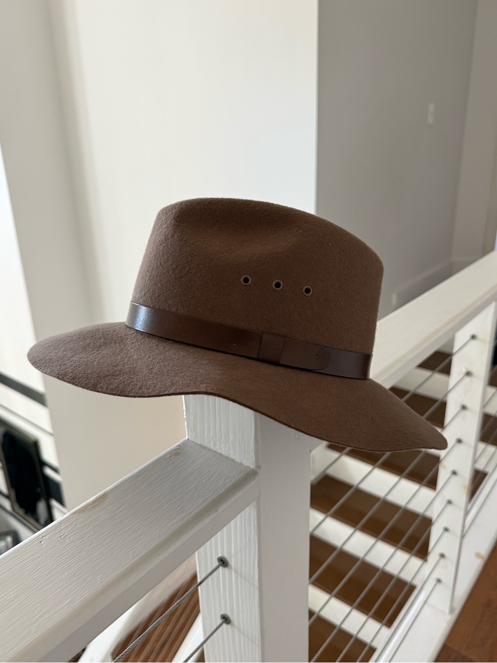 Vintage Broner Brown Felt Hat - Leather Sweatband